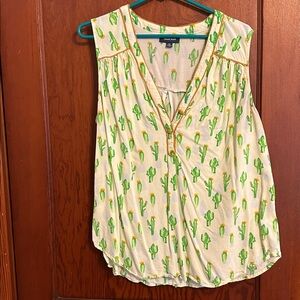 *BOGO FREE* Modcloth Green and Yellow Cactus Print Top 1X